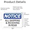 Signmission All Shipping And Receiving In Rear, 10 in W x Rectangle, Vinyl Decal OS-2PACK-NS-D-710-L-15222 - alternate 4